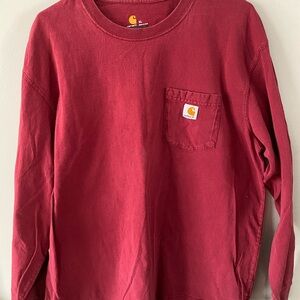 Carhartt  Red Long Sleeve pocket logo Shirt XL